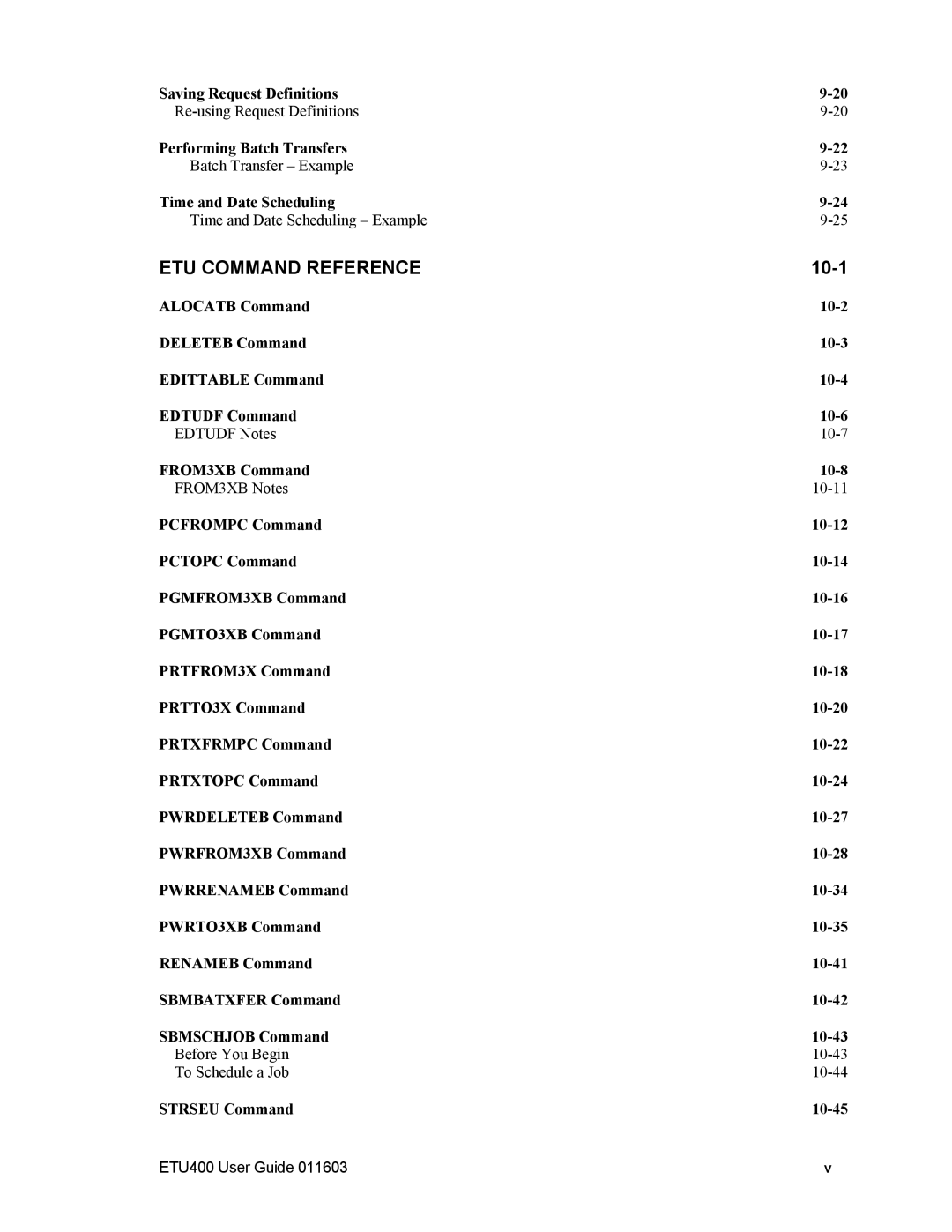 Nlynx ETU400 manual ETU Command Reference, 10-1 