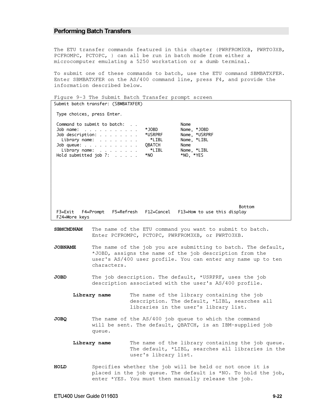 Nlynx ETU400 manual Performing Batch Transfers, Submit Batch Transfer prompt screen 