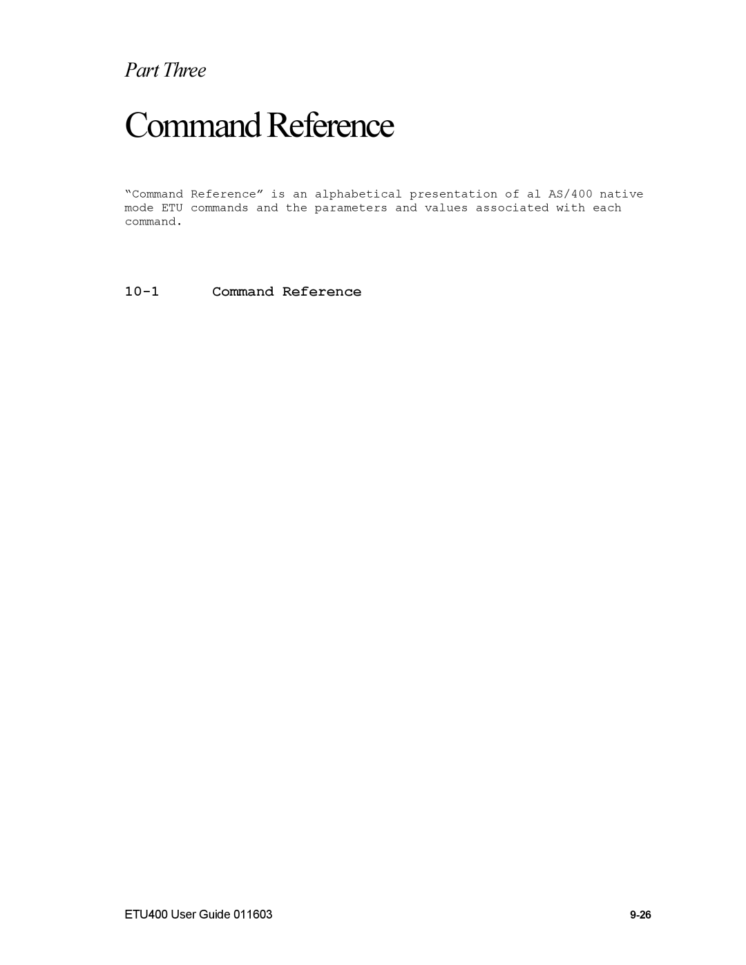 Nlynx ETU400 manual Command Reference 