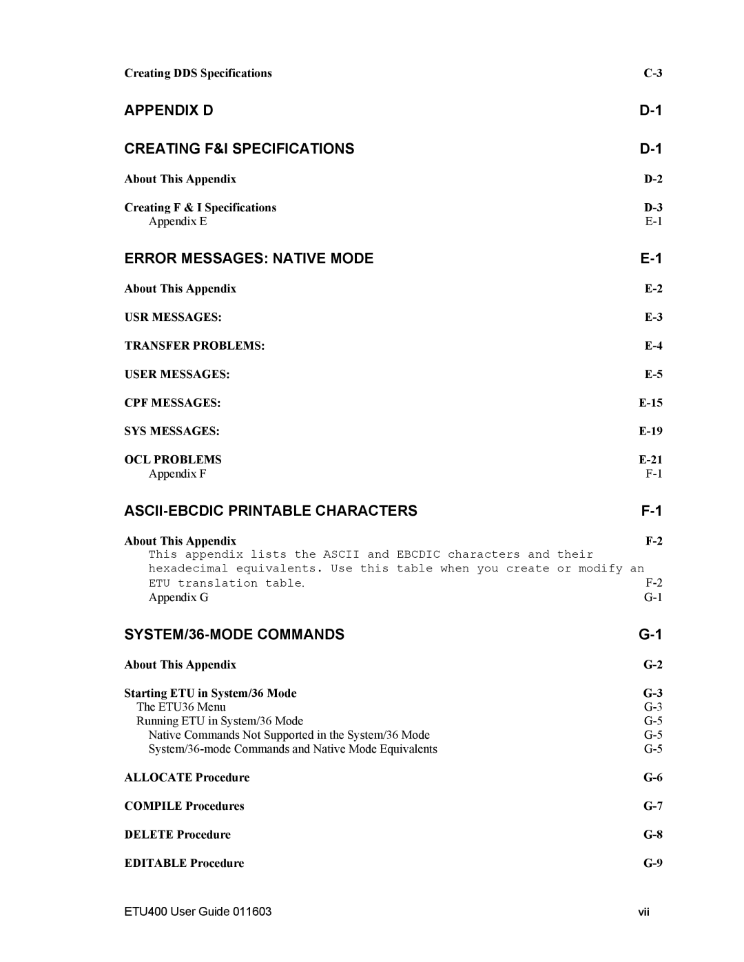 Nlynx ETU400 manual Appendix D Creating F&I Specifications 