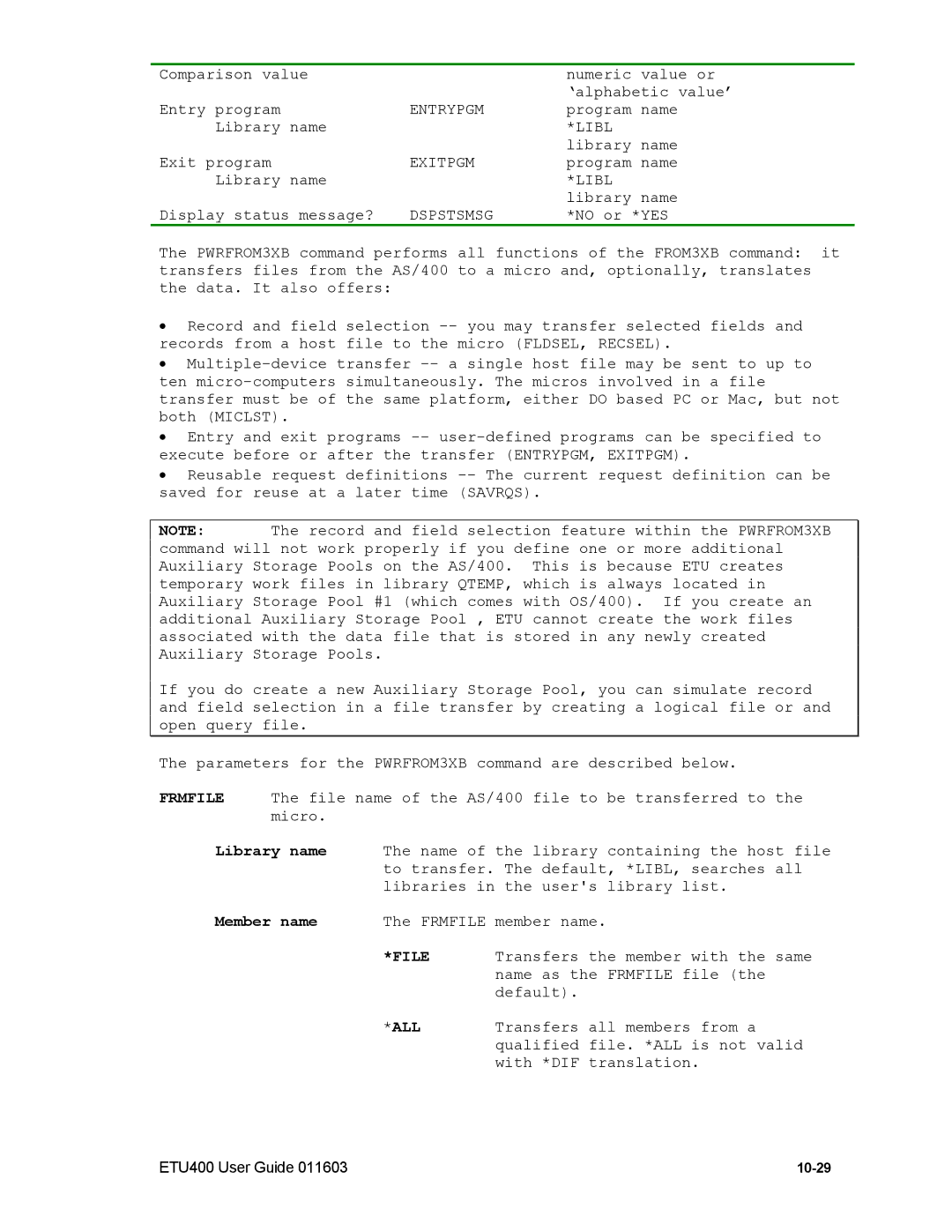 Nlynx ETU400 manual Entrypgm, Exitpgm 