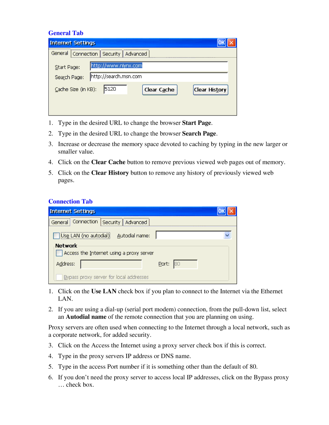 Nlynx MinIT6000 user manual General Tab 