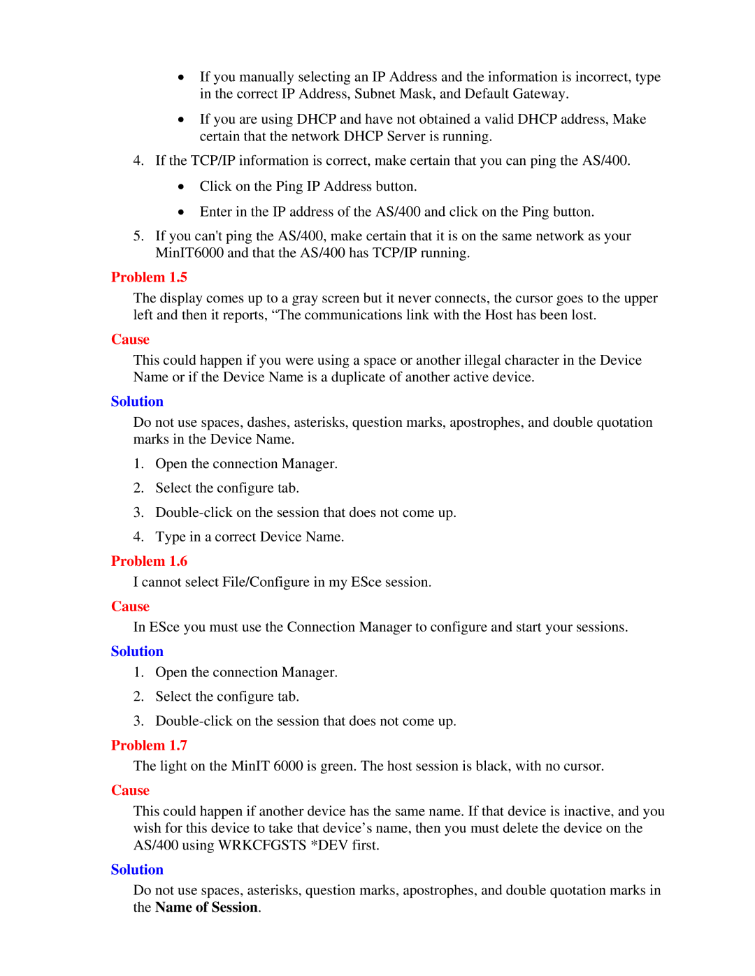 Nlynx MinIT6000 user manual Cannot select File/Configure in my ESce session 