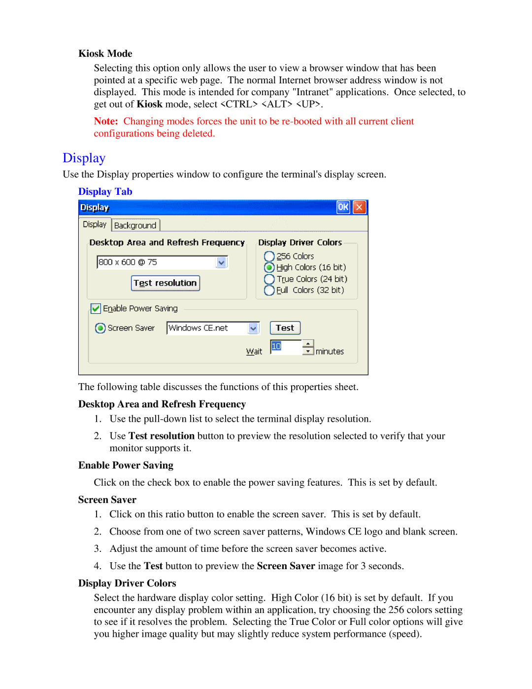 Nlynx MinIT6000 user manual Display Tab 