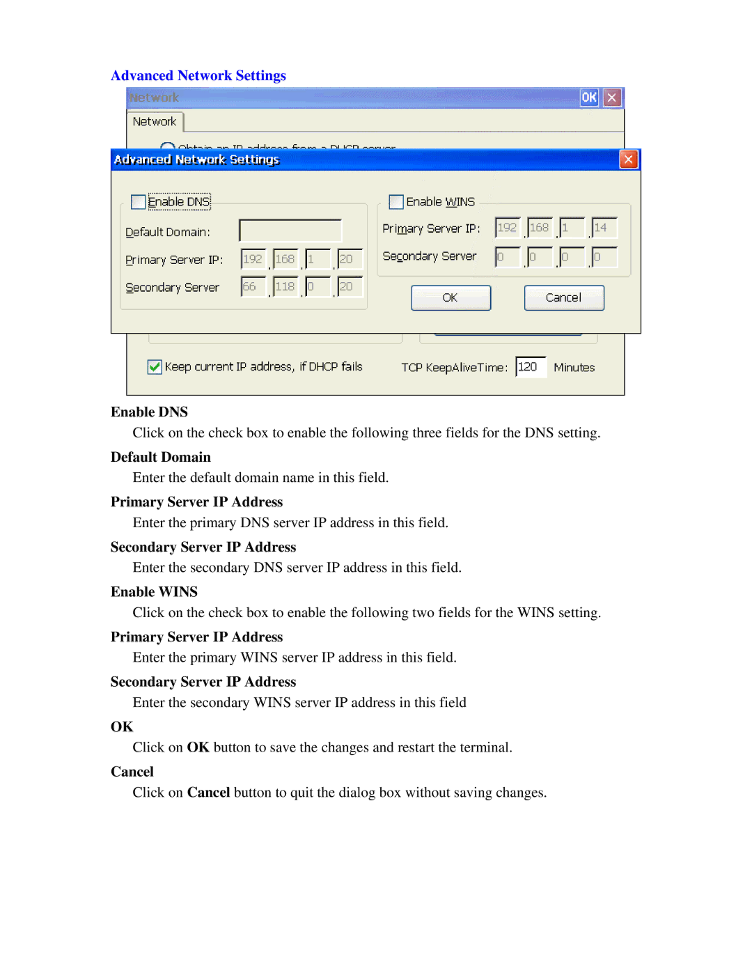 Nlynx MinIT6000 user manual Advanced Network Settings 