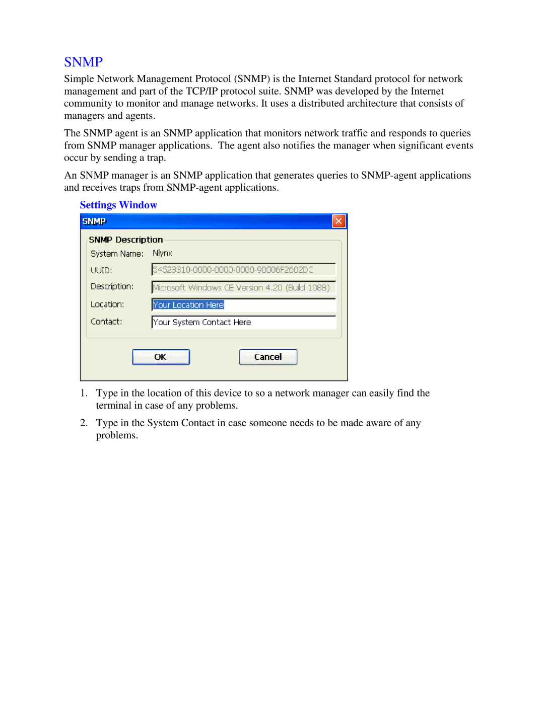 Nlynx MinIT6000 user manual Snmp 