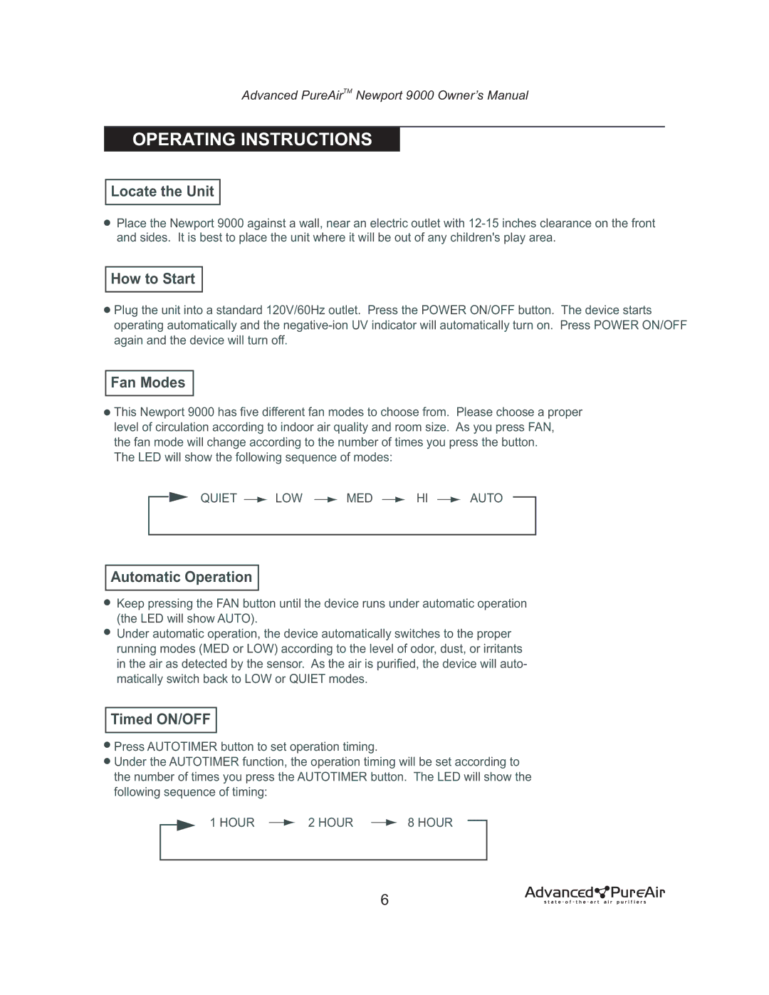 Nlynx NEWPORT 9000 owner manual Operating Instructions 