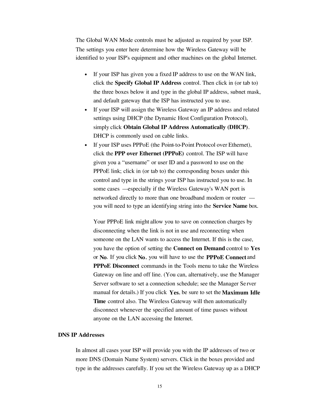 Nlynx Wireless Gateway manual DNS IP Addresses 