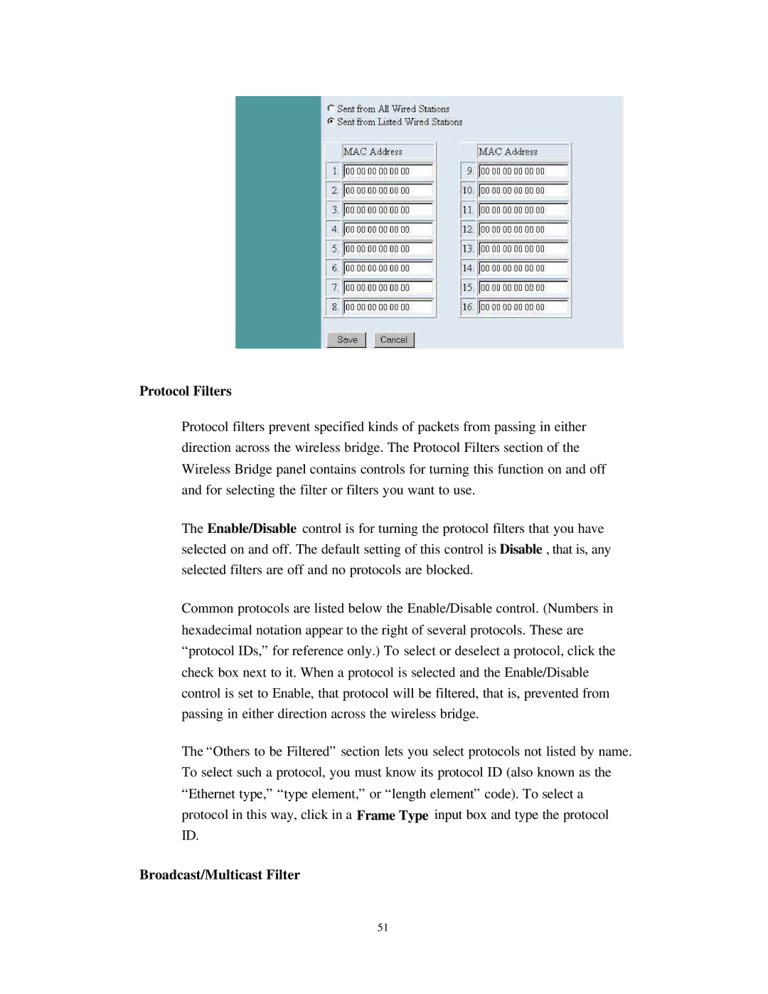 Nlynx Wireless Gateway manual Protocol Filters, Broadcast/Multicast Filter 