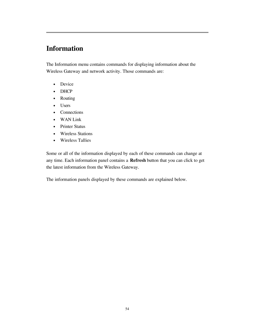 Nlynx Wireless Gateway manual Information, ∙ Dhcp 