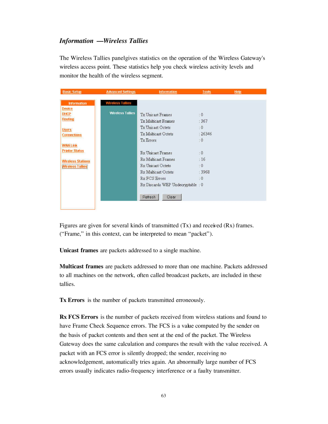 Nlynx Wireless Gateway manual Information Wireless Tallies 