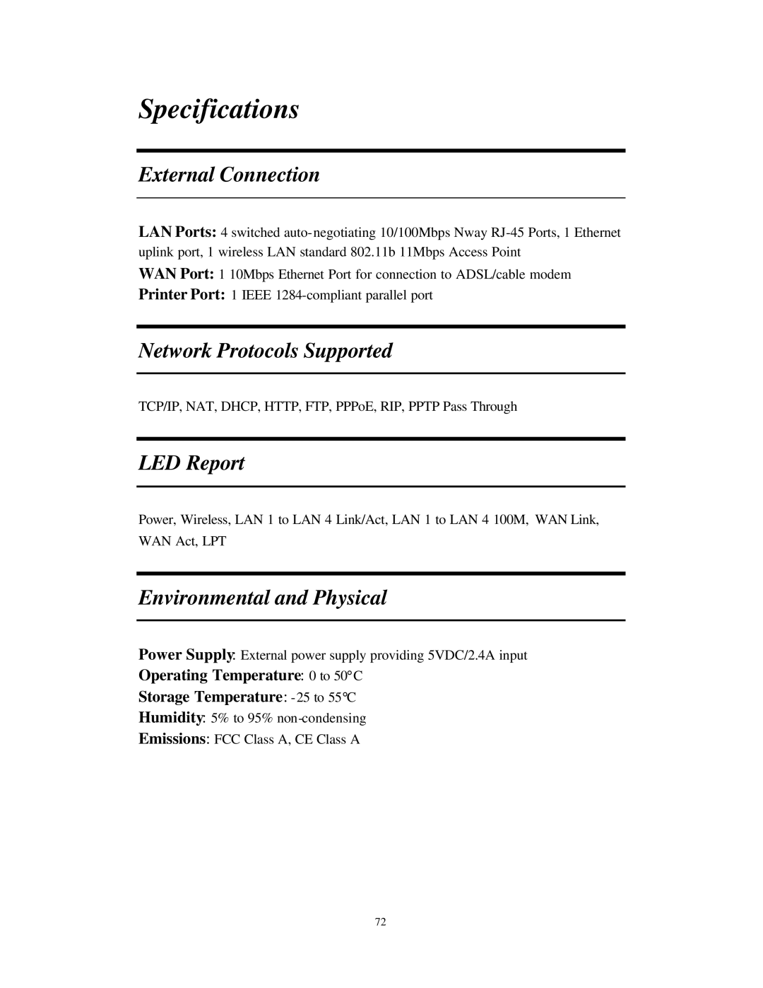 Nlynx Wireless Gateway manual Specifications 