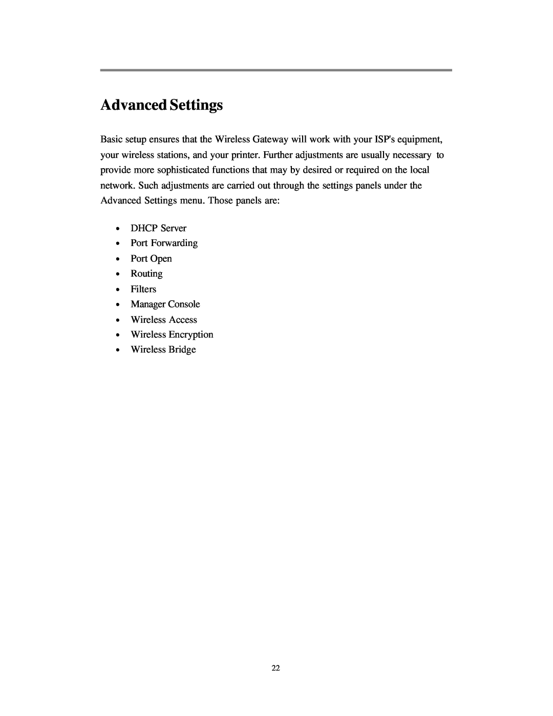 Nlynx Wireless Gateway manual Advanced Settings 