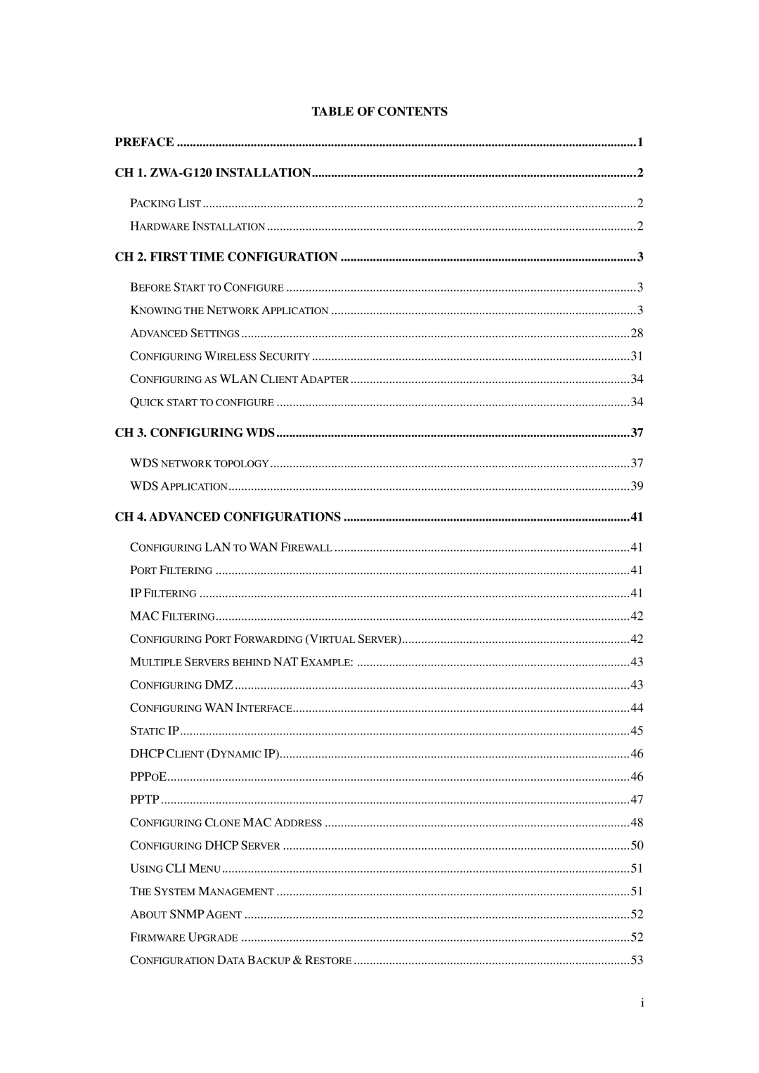 Nlynx user manual Table of Contents Preface CH 1. ZWA-G120 Installation 