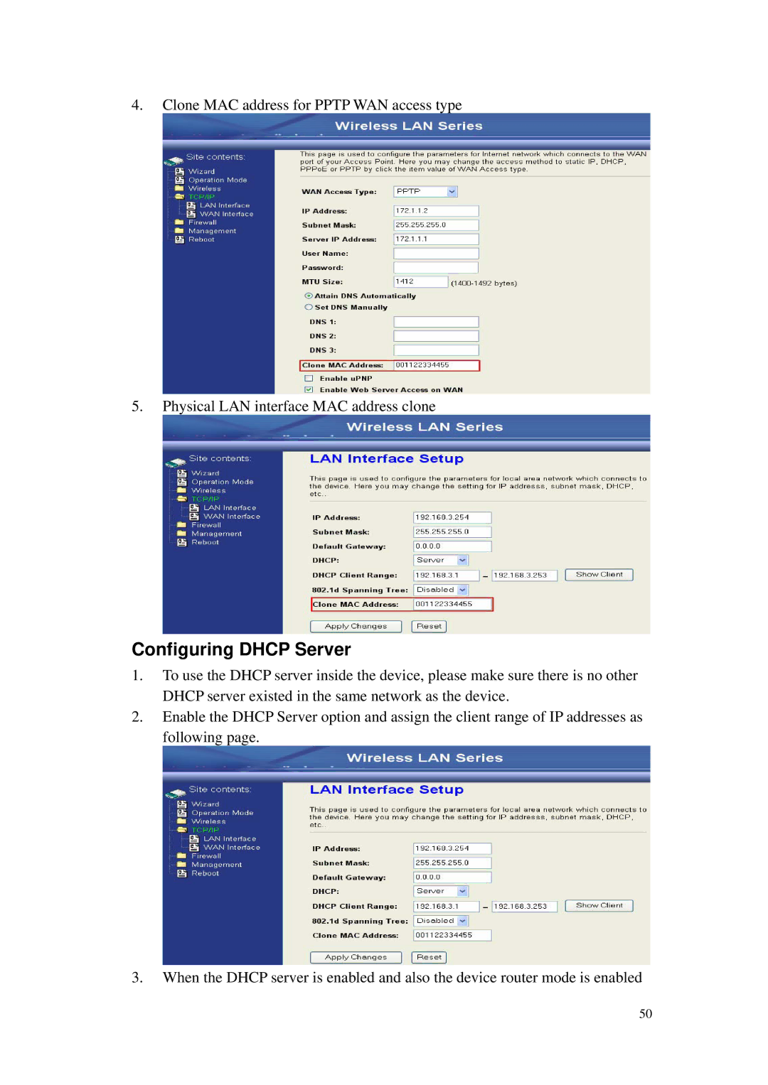 Nlynx ZWA-G120 user manual Configuring Dhcp Server 