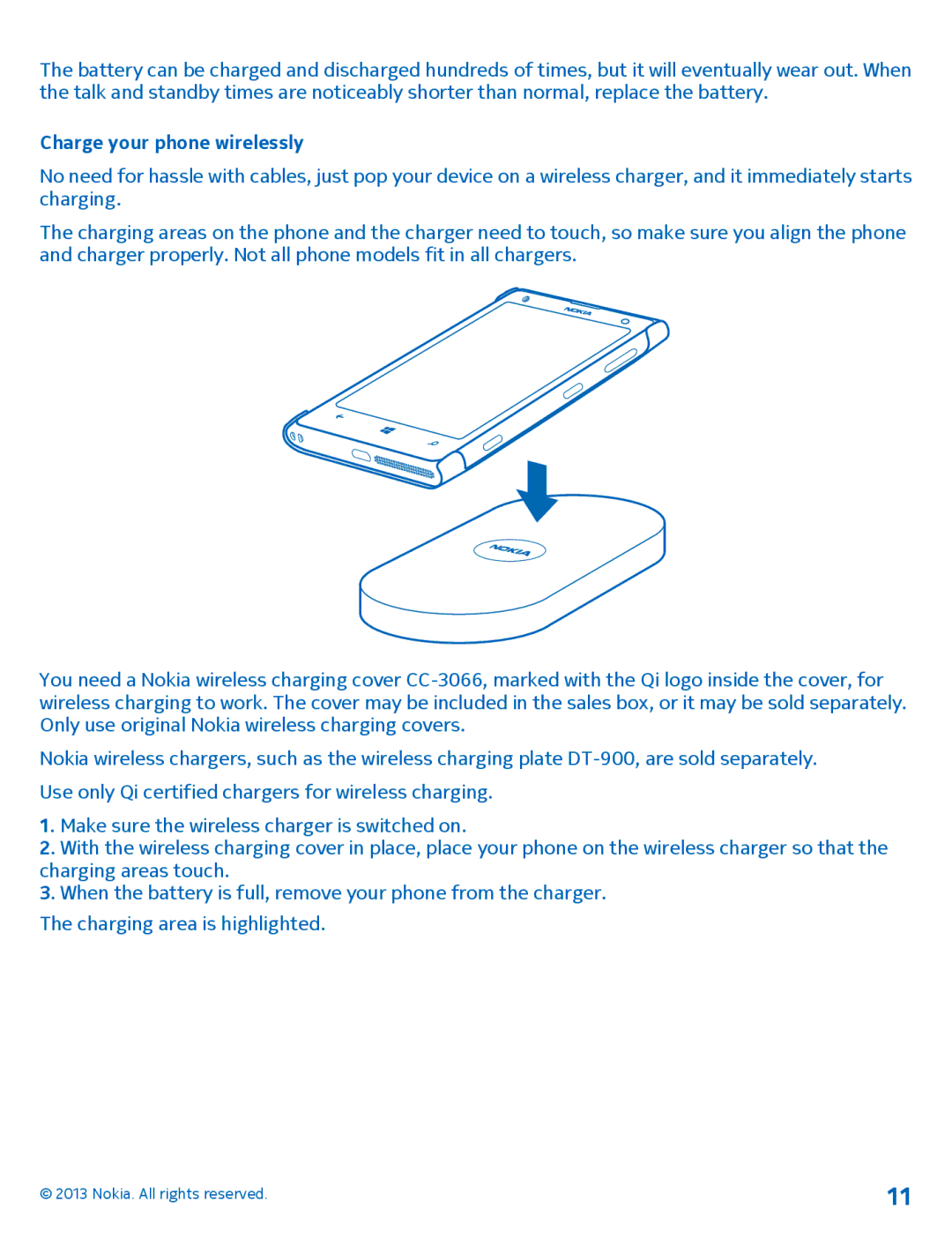 Nokia 1020 manual Charge your phone wirelessly 