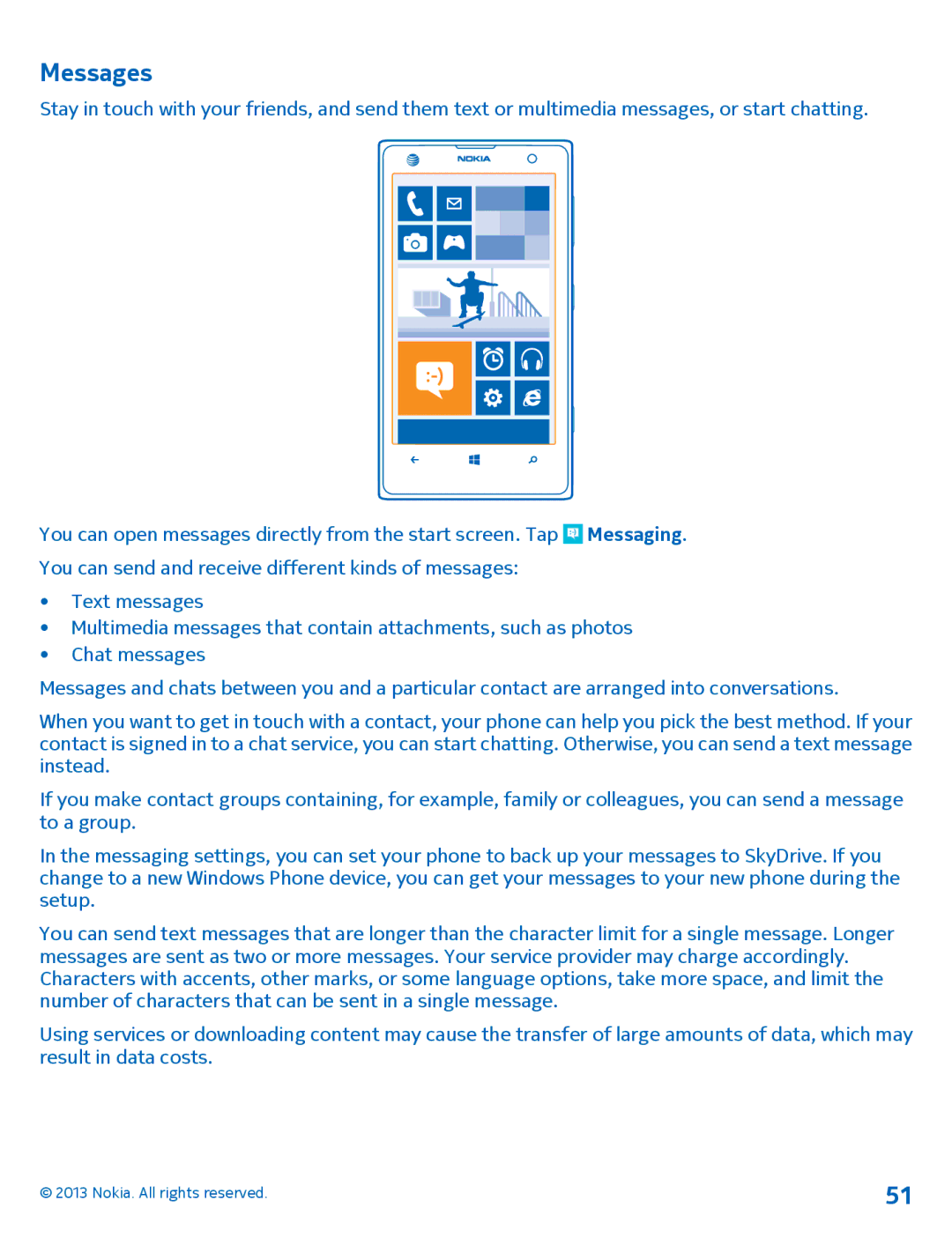 Nokia 1020 manual Messages 