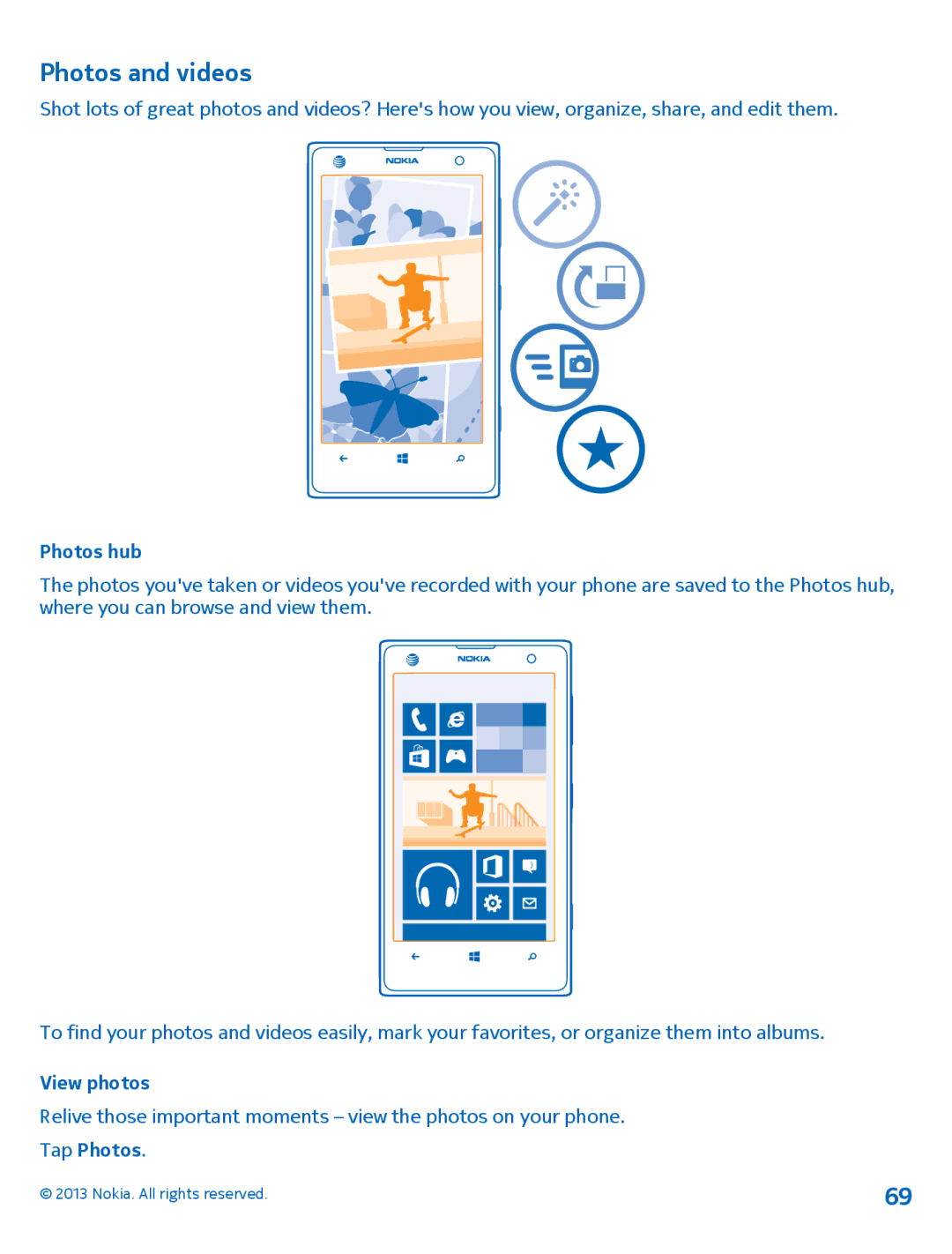 Nokia 1020 manual Photos and videos, Photos hub, View photos 