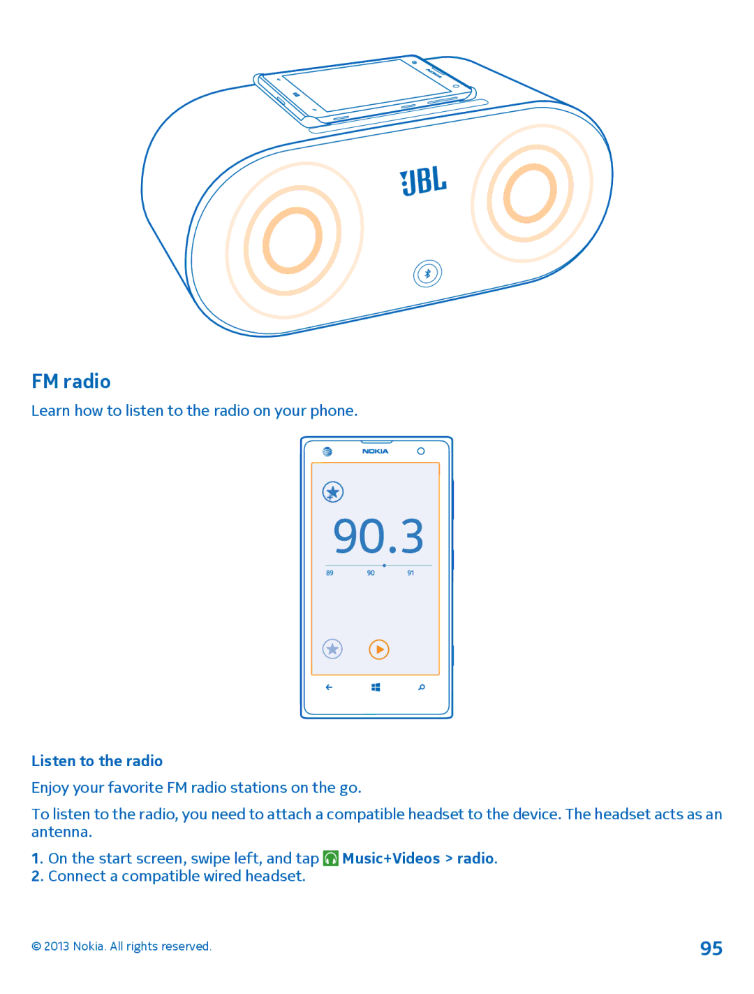 Nokia 1020 manual FM radio, Listen to the radio 