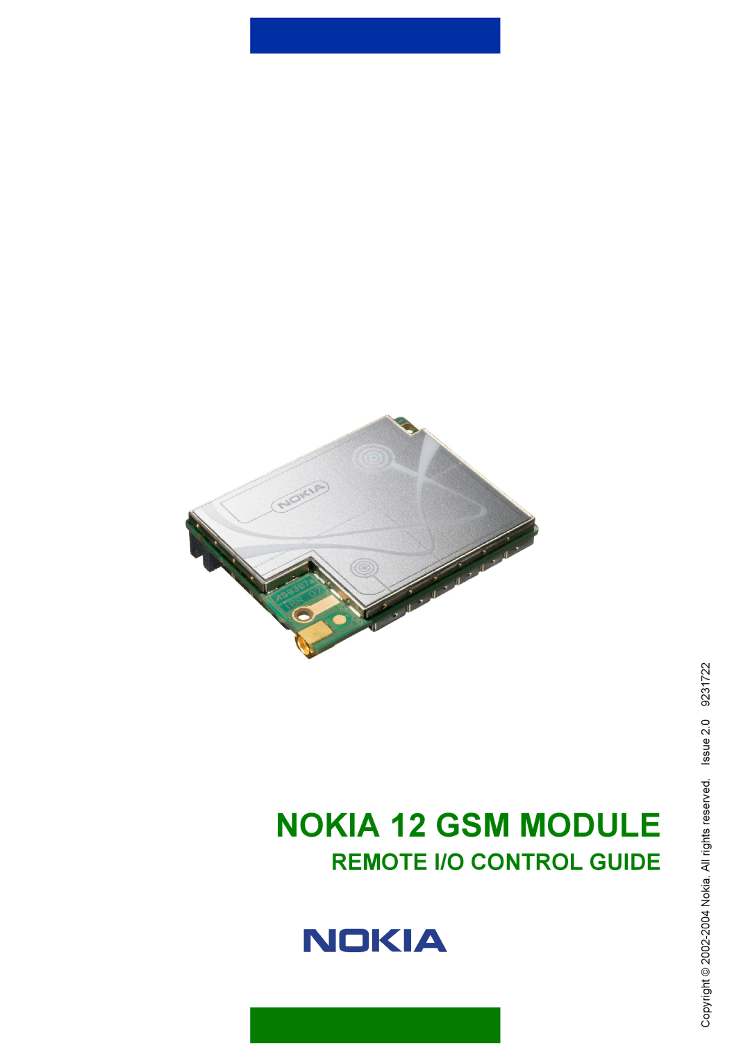 Nokia 12 GSM MODULE REMOTE I/O manual Nokia 12 GSM Module 