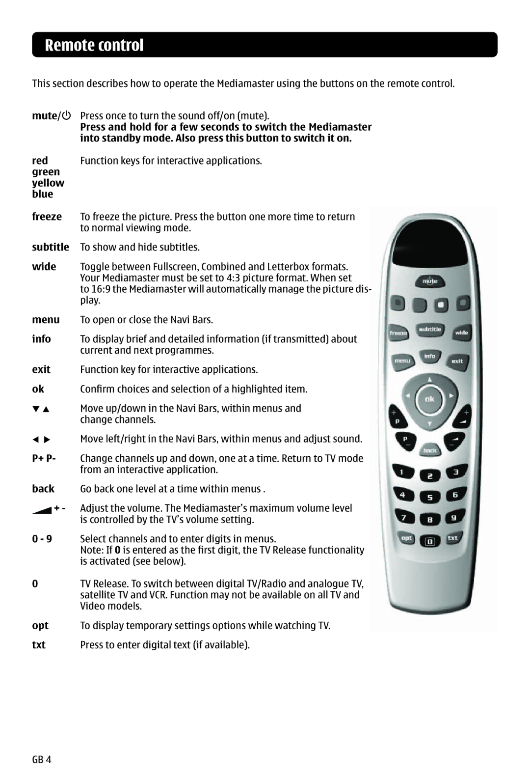 Nokia 121 T manual Remote control 