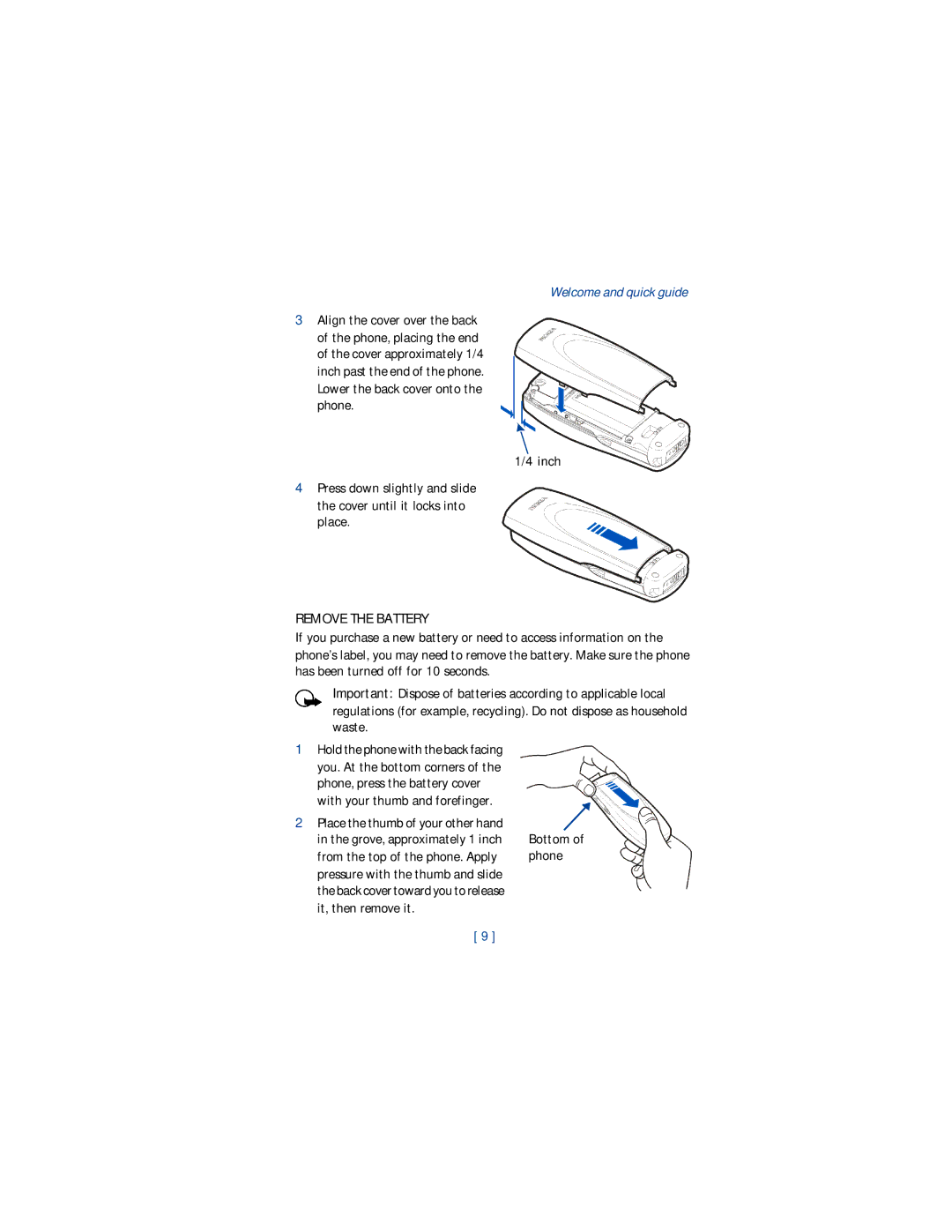 Nokia 1220 manual Remove the Battery, From the top of the phone. Apply Phone, It, then remove it 