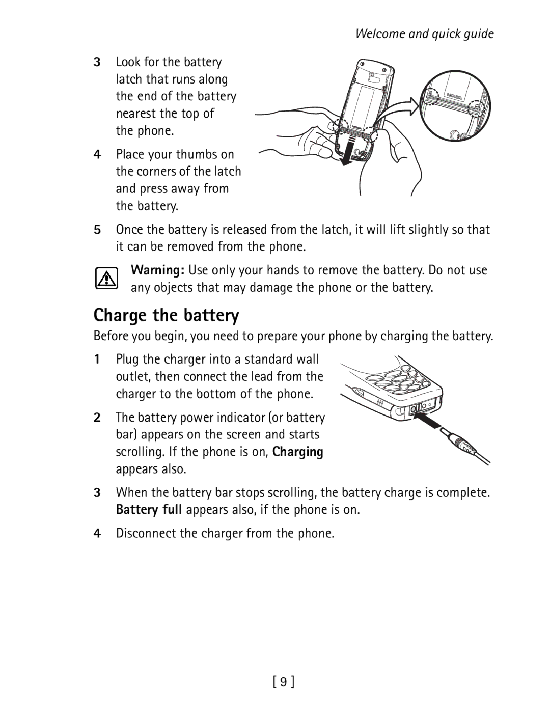 Nokia 1260 specifications Charge the battery 