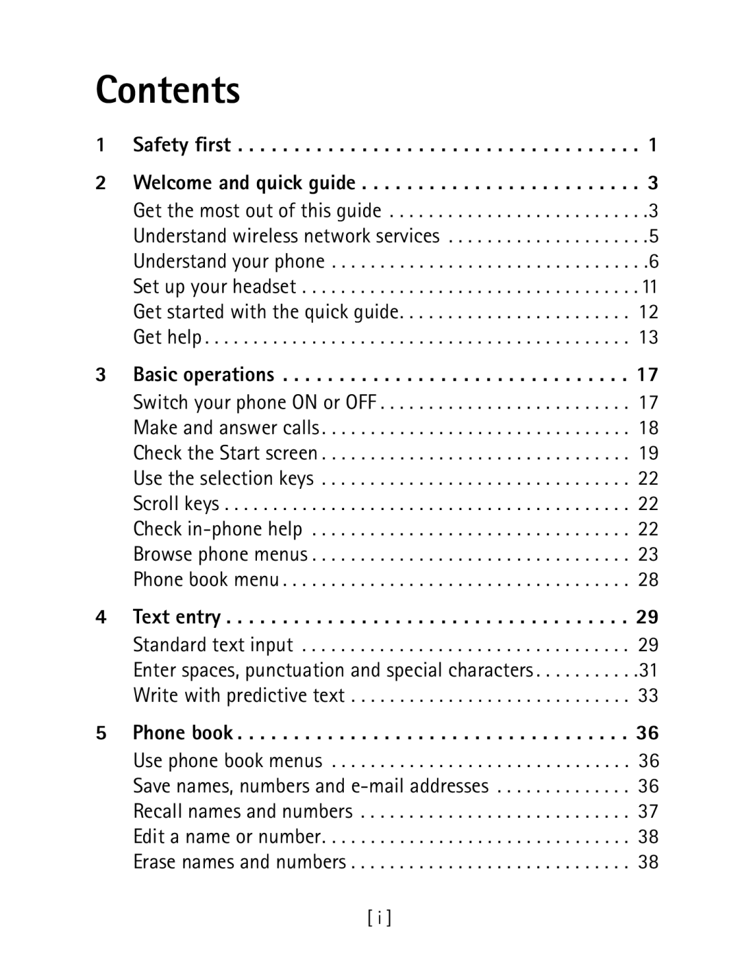 Nokia 1260 specifications Contents 