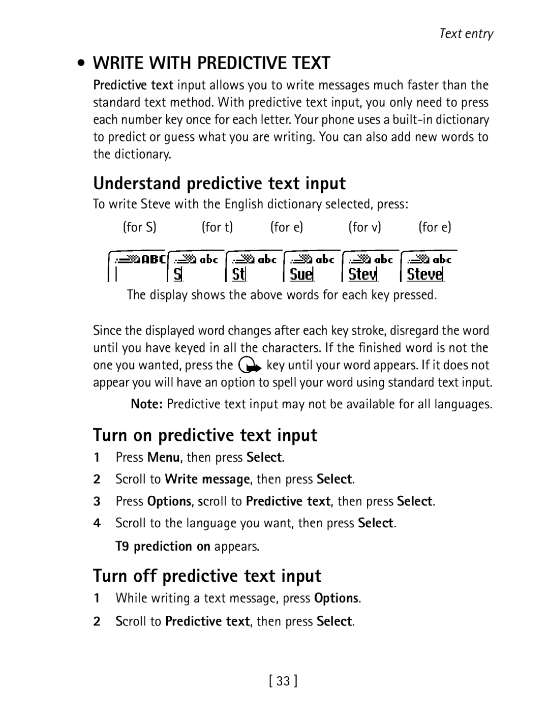 Nokia 1260 specifications Write with Predictive Text, Understand predictive text input, Turn on predictive text input 