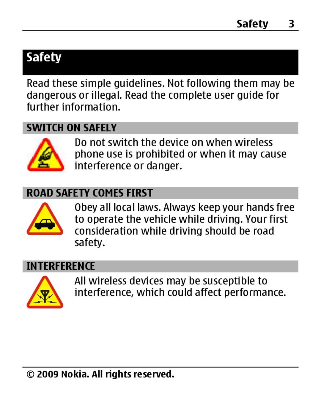 Nokia 1280 manual Safety 