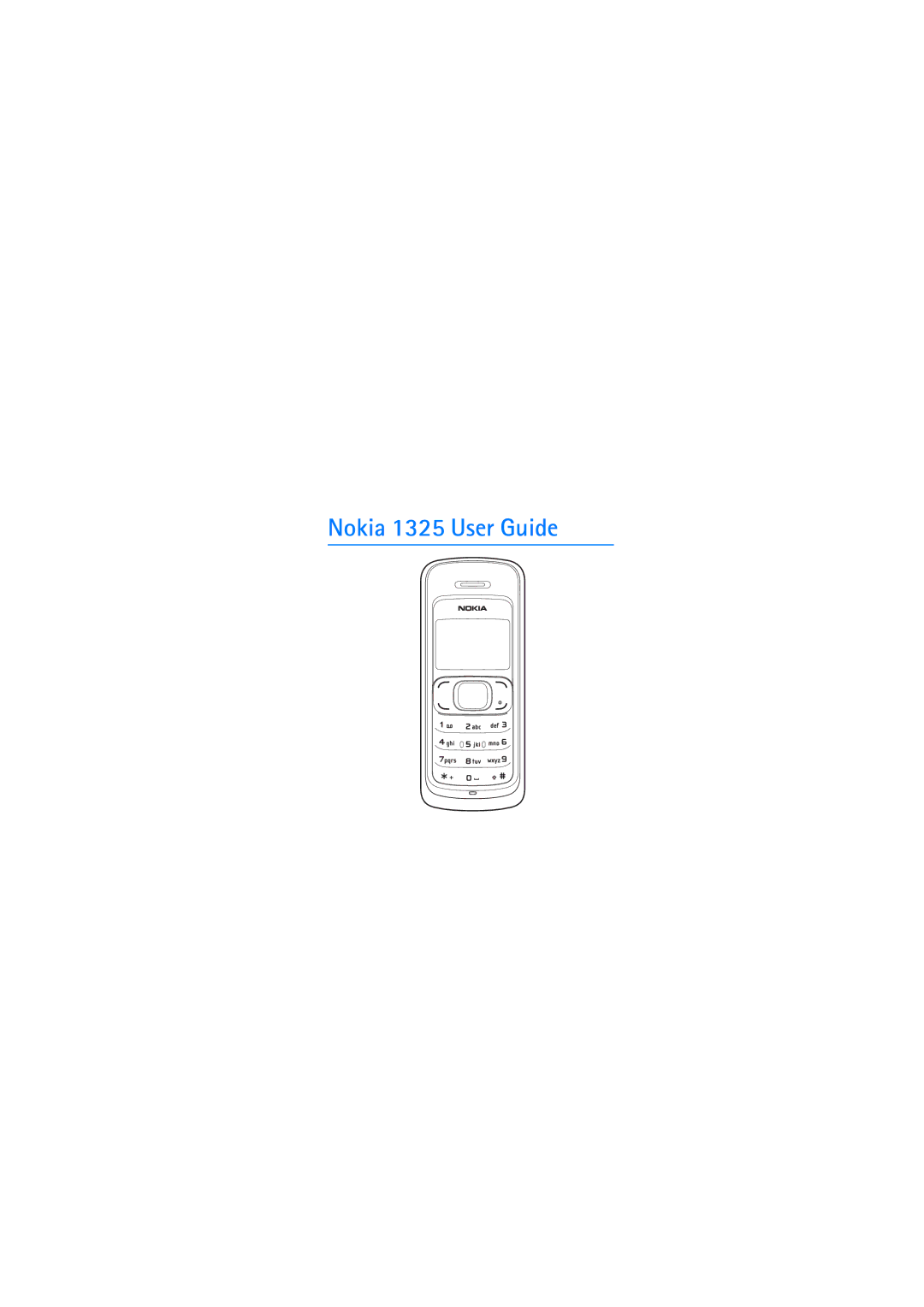 Nokia manual Nokia 1325 User Guide 