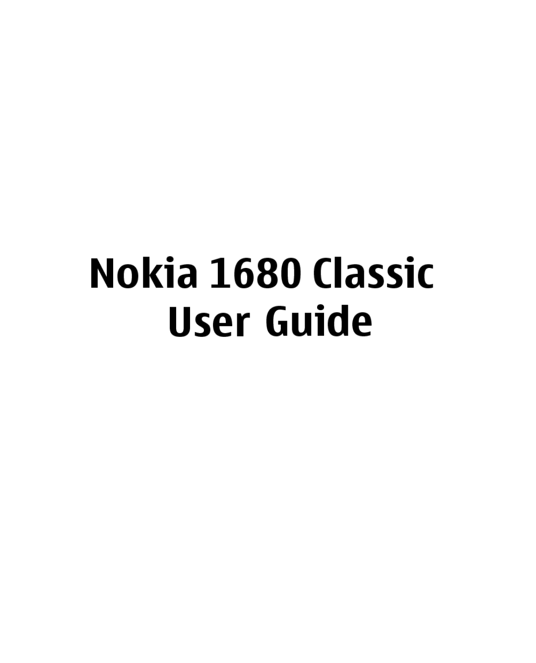 Nokia manual Nokia 1680 Classic User Guide 