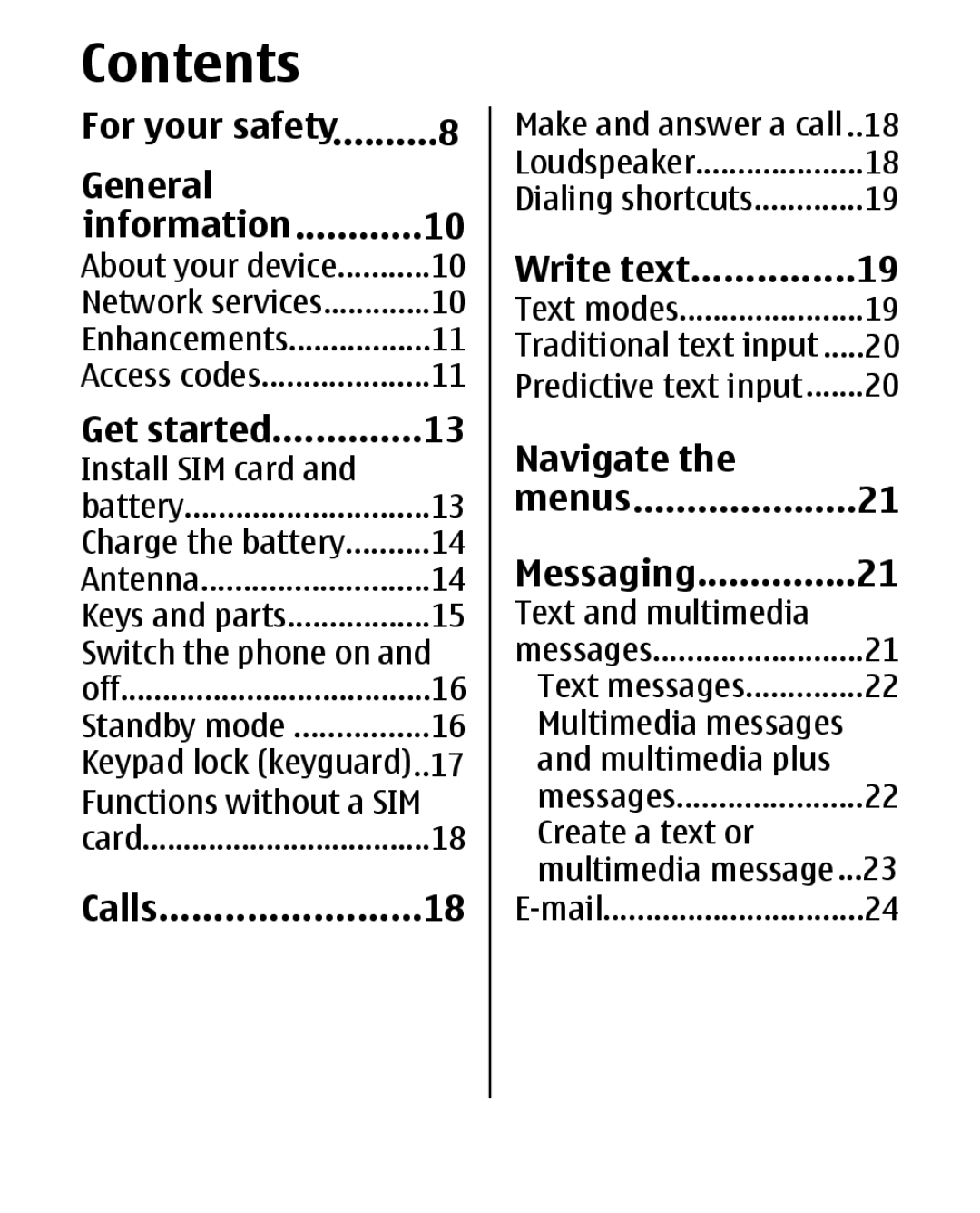 Nokia 1680 manual Contents 