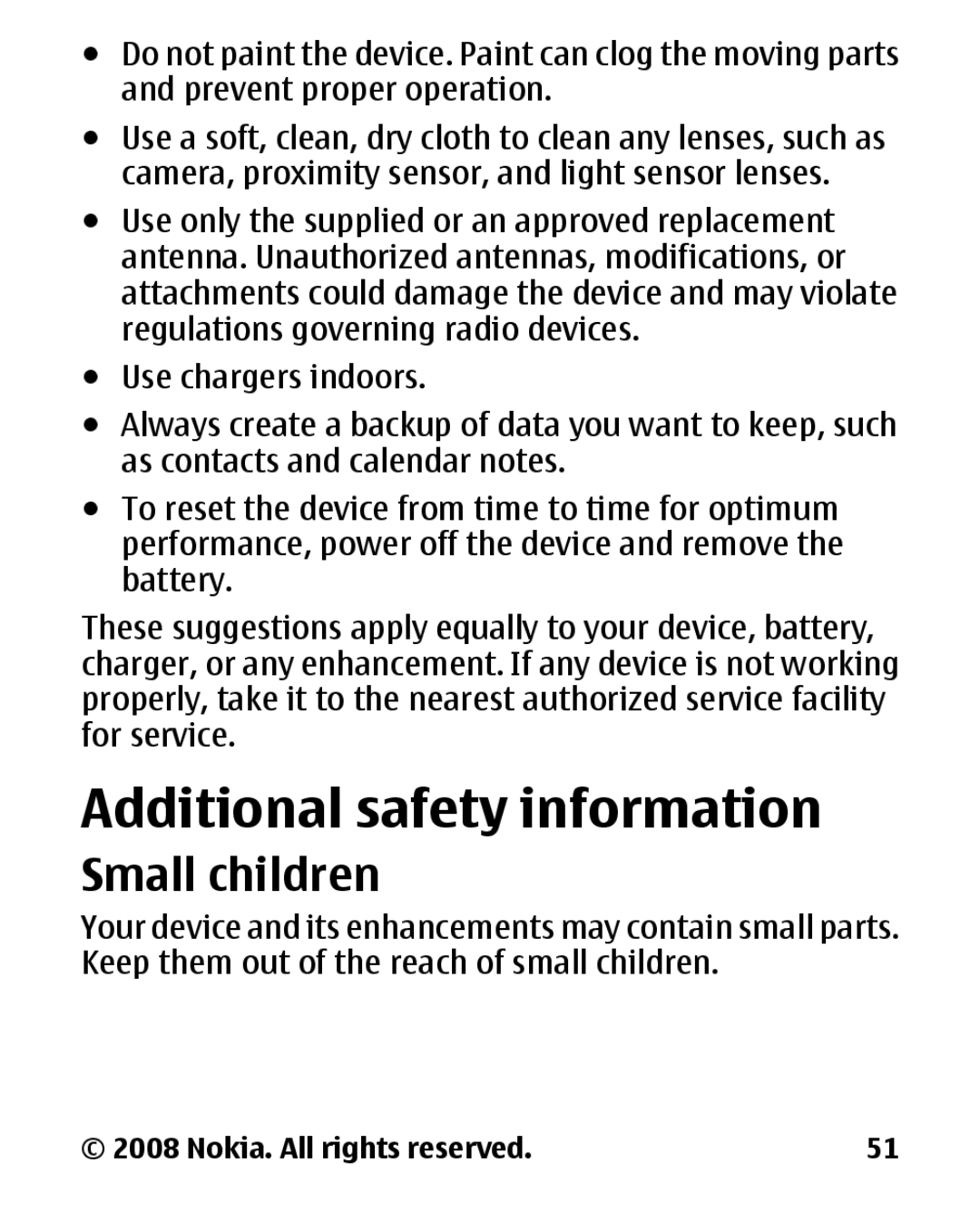 Nokia 1680 manual Additional safety information, Small children 