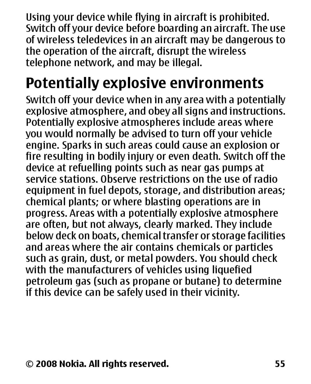 Nokia 1680 manual Potentially explosive environments 