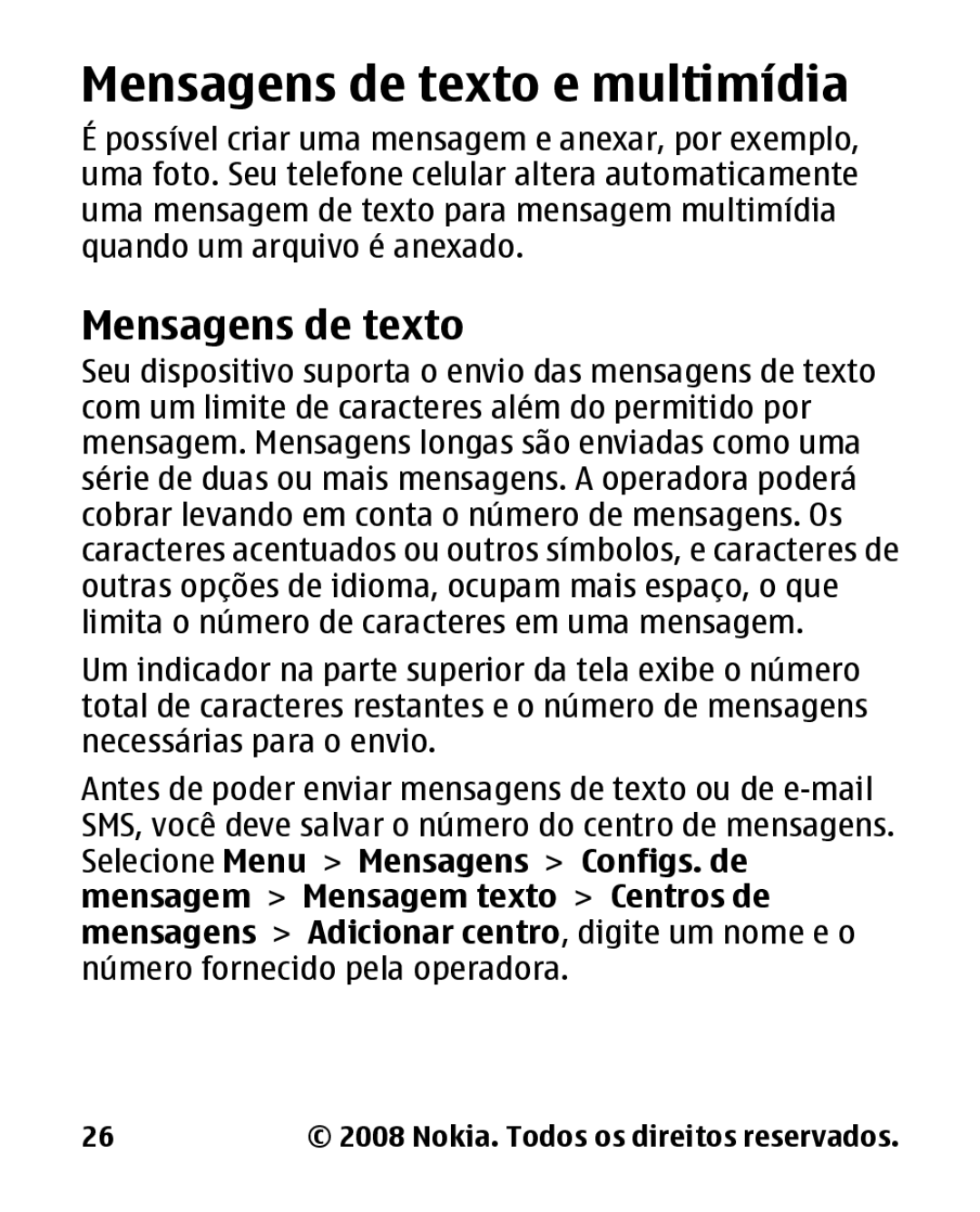 Nokia 1680c-2 manual Mensagens de texto e multimídia 