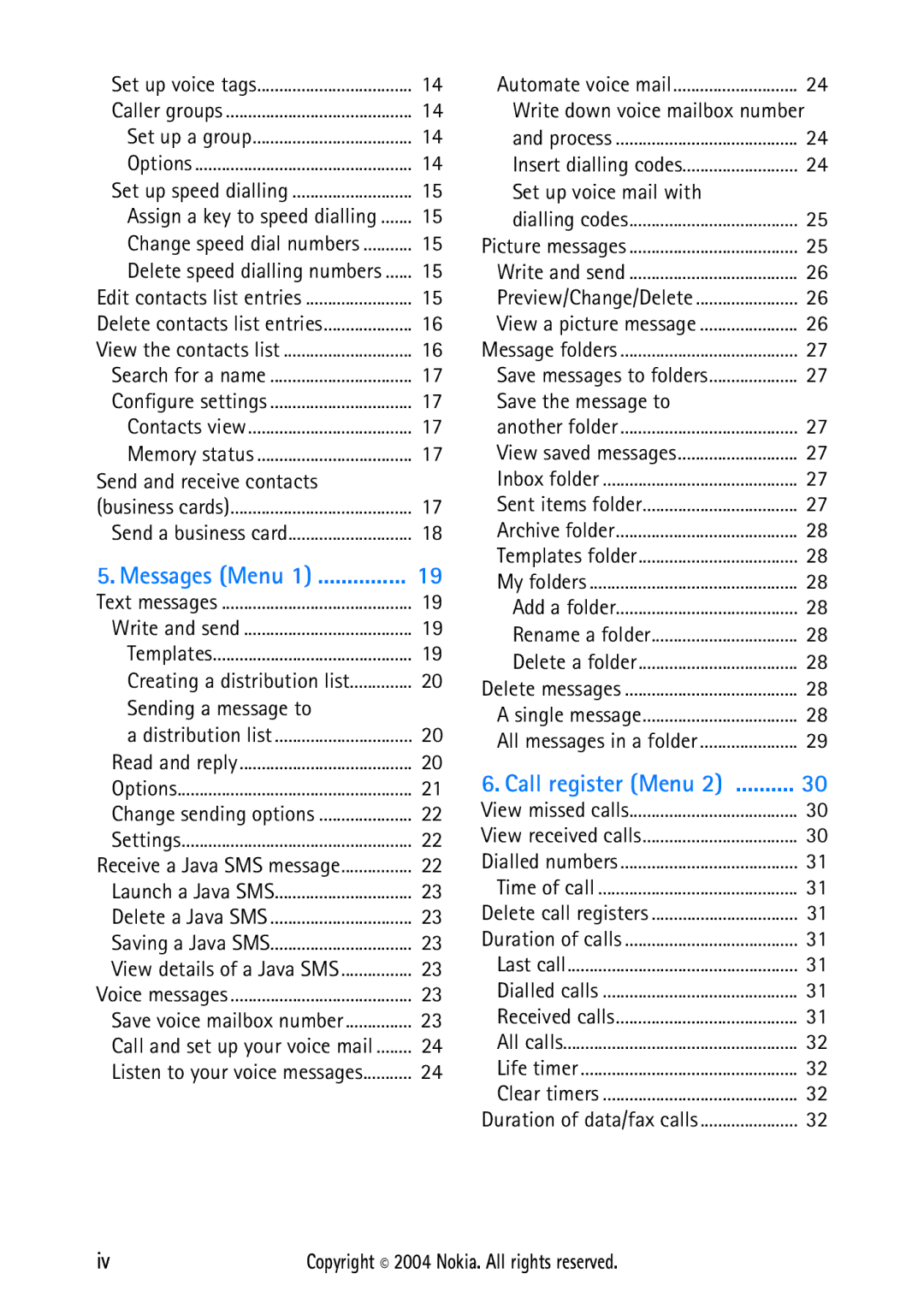 Nokia 2112 manual Send and receive contacts, Set up voice mail with 