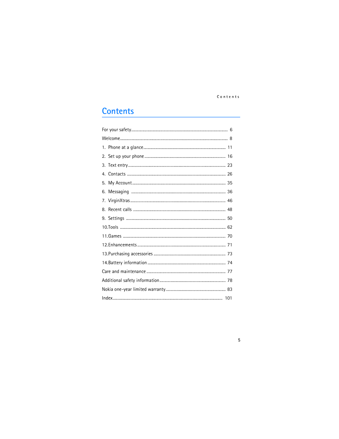 Nokia 2115i manual Contents 