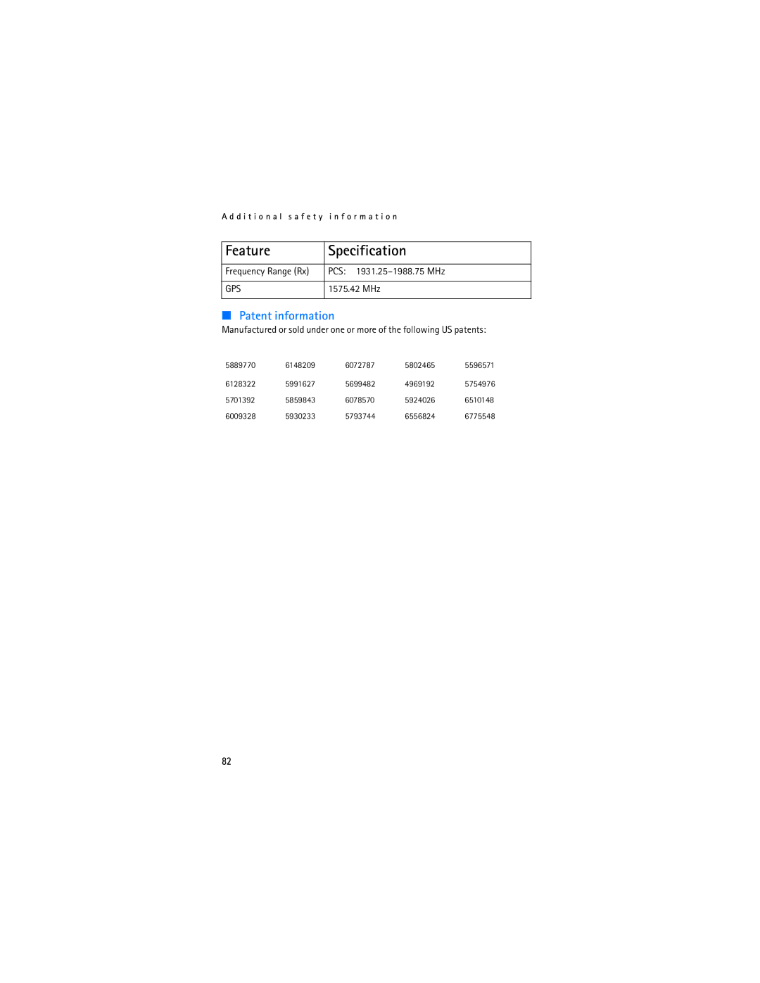 Nokia 2115i manual Patent information 