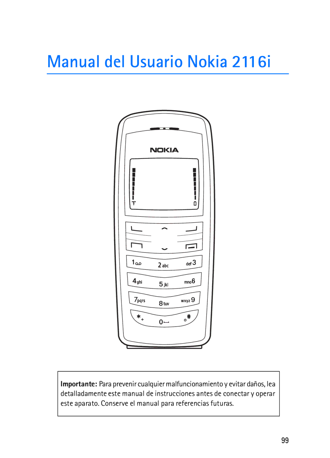 Nokia 2116i manual Manual del Usuario Nokia 