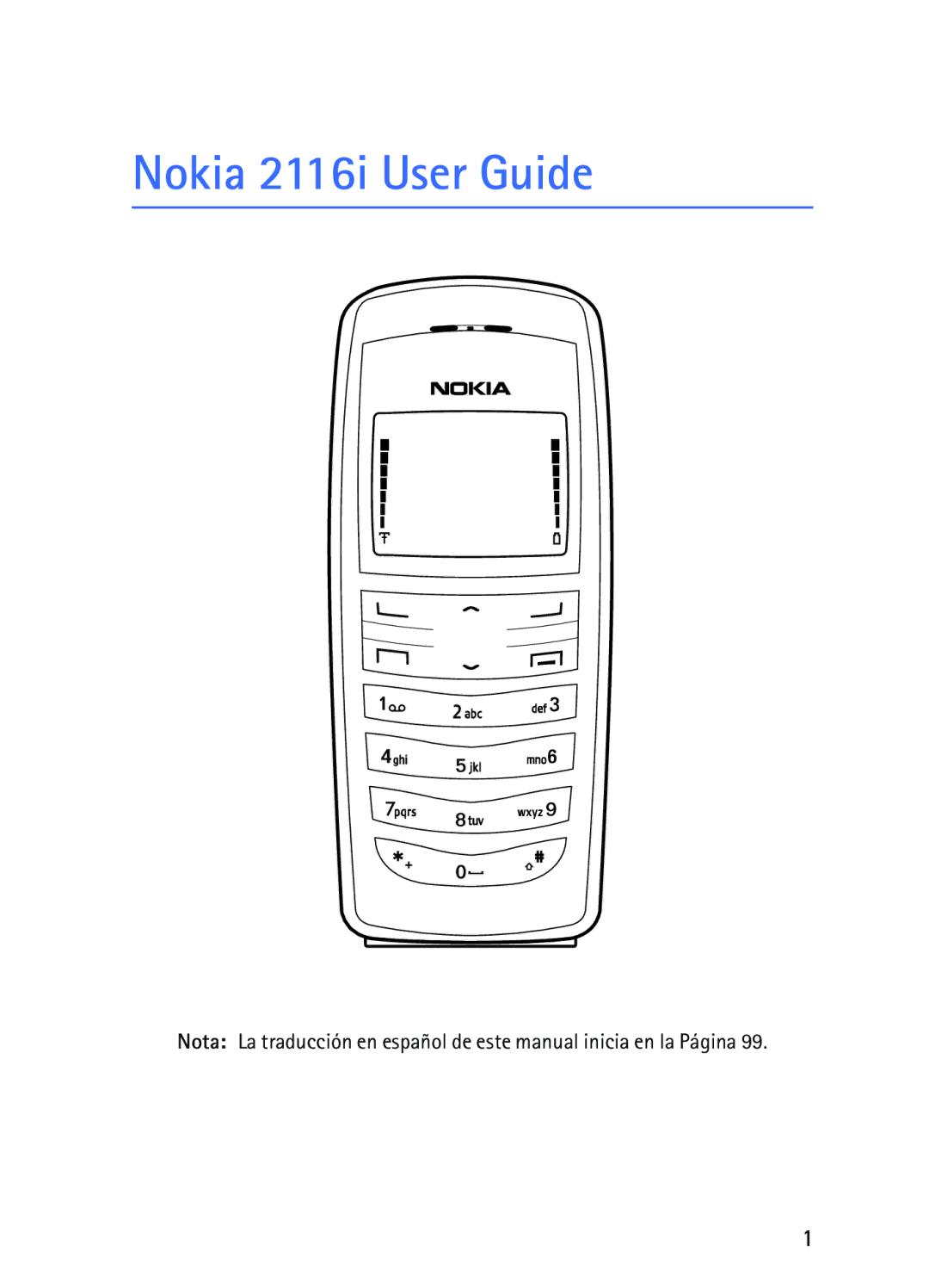 Nokia manual Nokia 2116i User Guide 