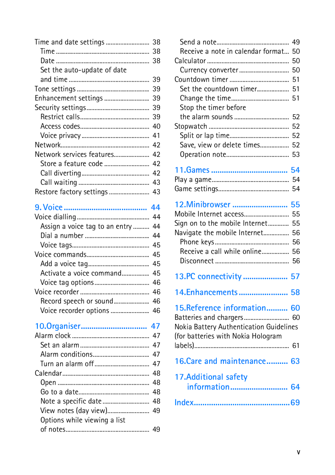 Nokia 2118 manual Set the auto-update of date, Options while viewing a list 