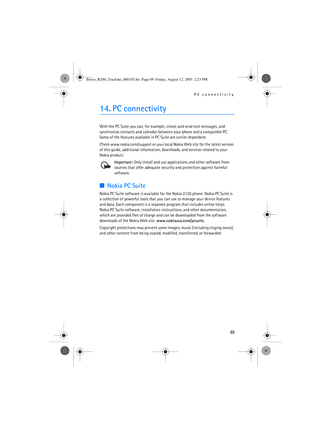 Nokia 2126 manual PC connectivity, Nokia PC Suite 