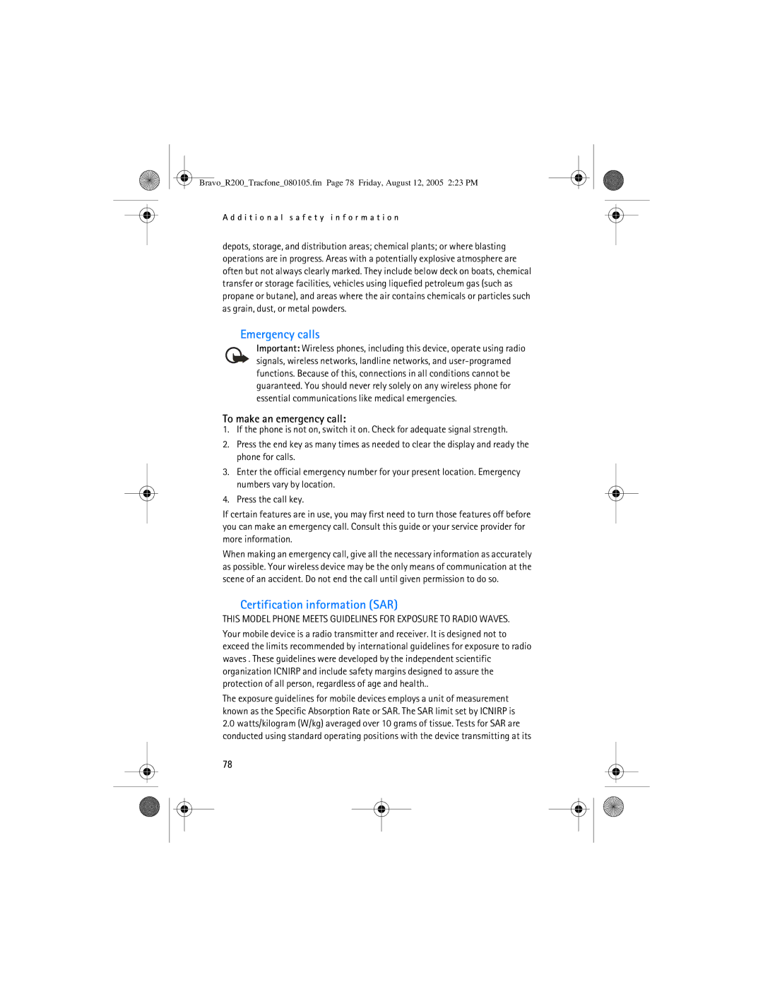 Nokia 2126 manual Emergency calls 