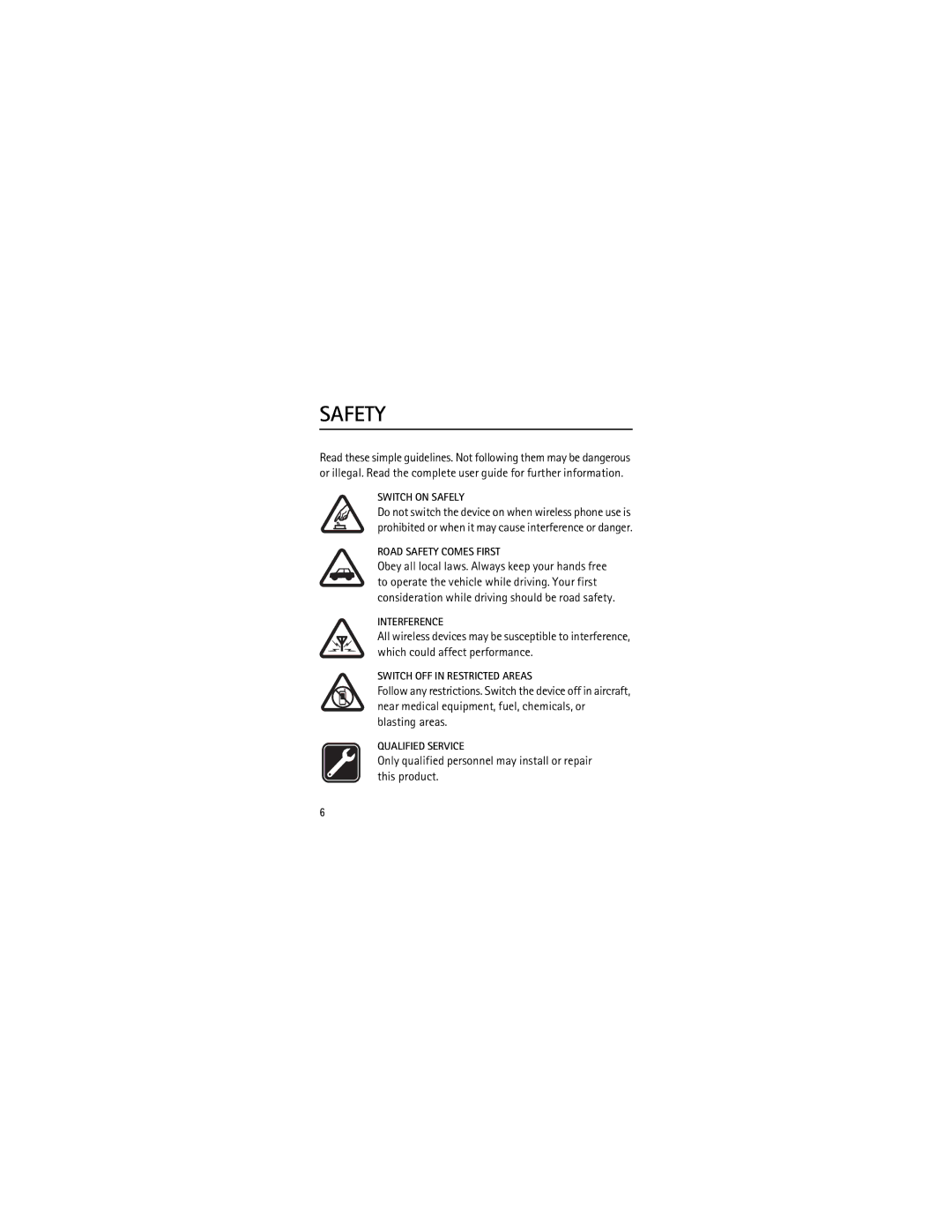 Nokia 2135 manual Safety 