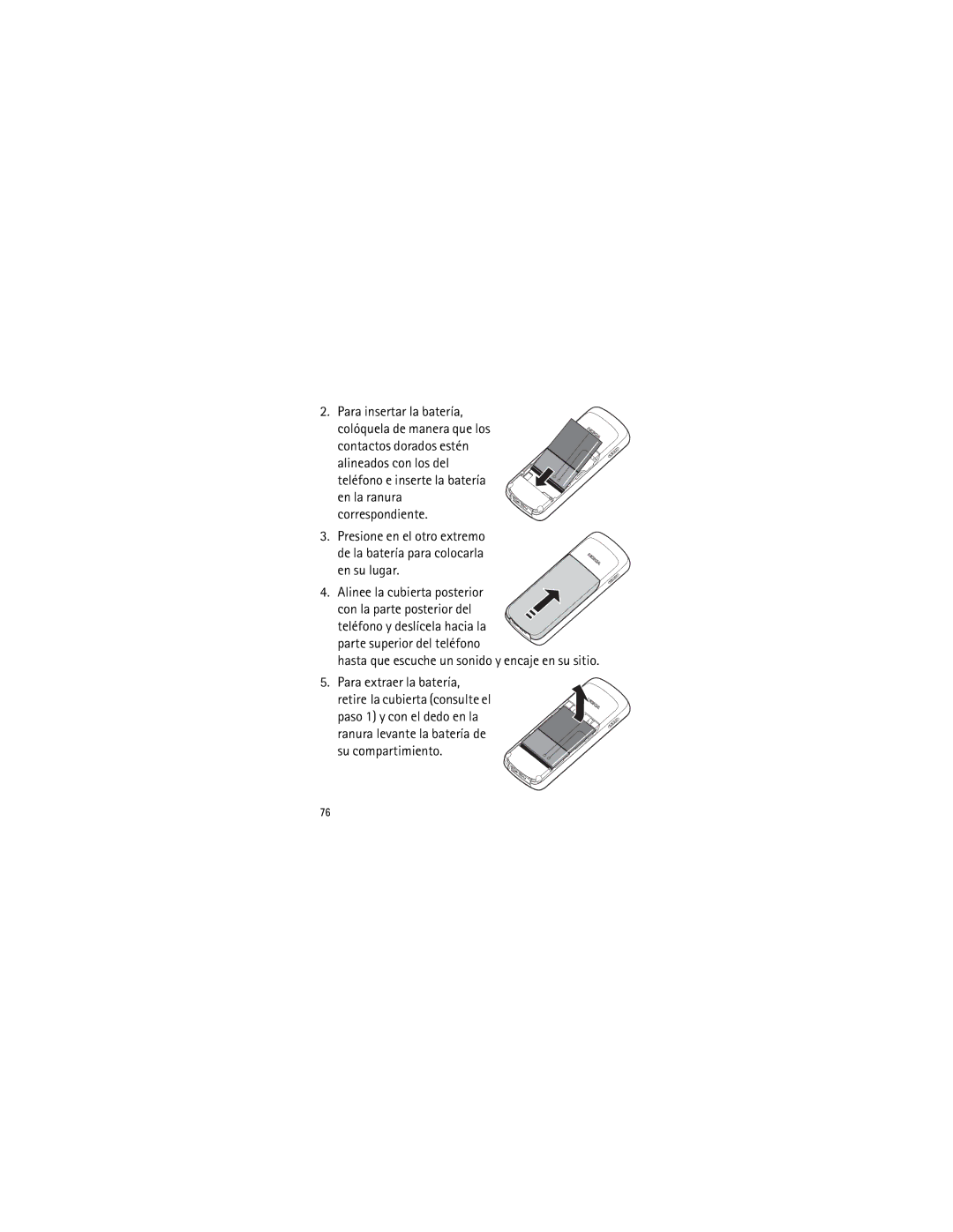 Nokia 2135 manual Alinee la cubierta posterior 