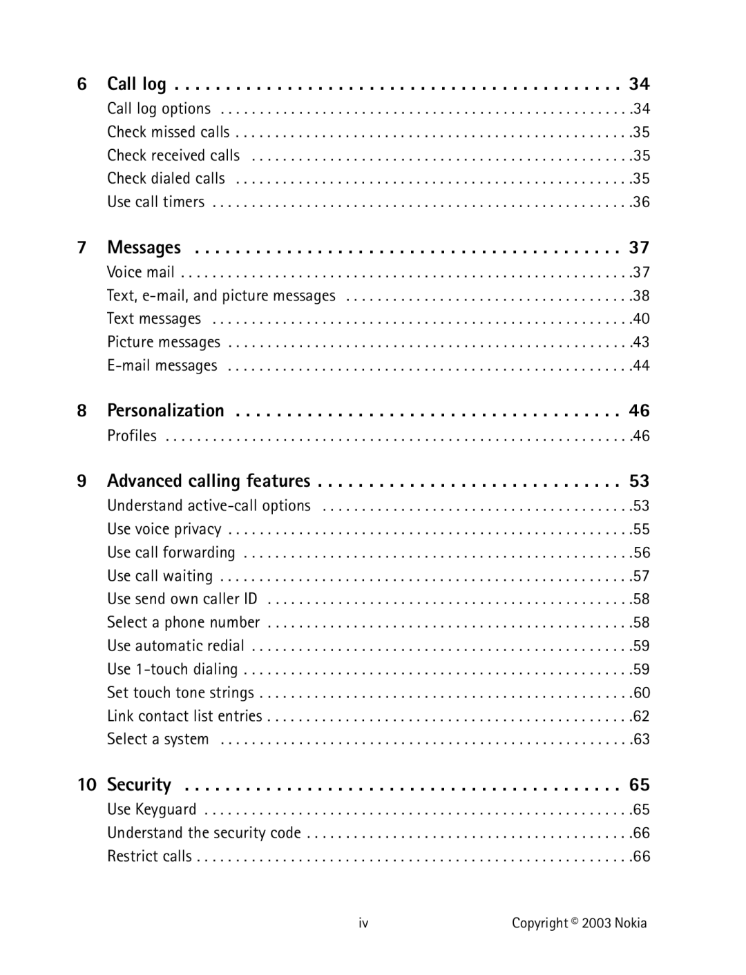 Nokia 2220 specifications Security 