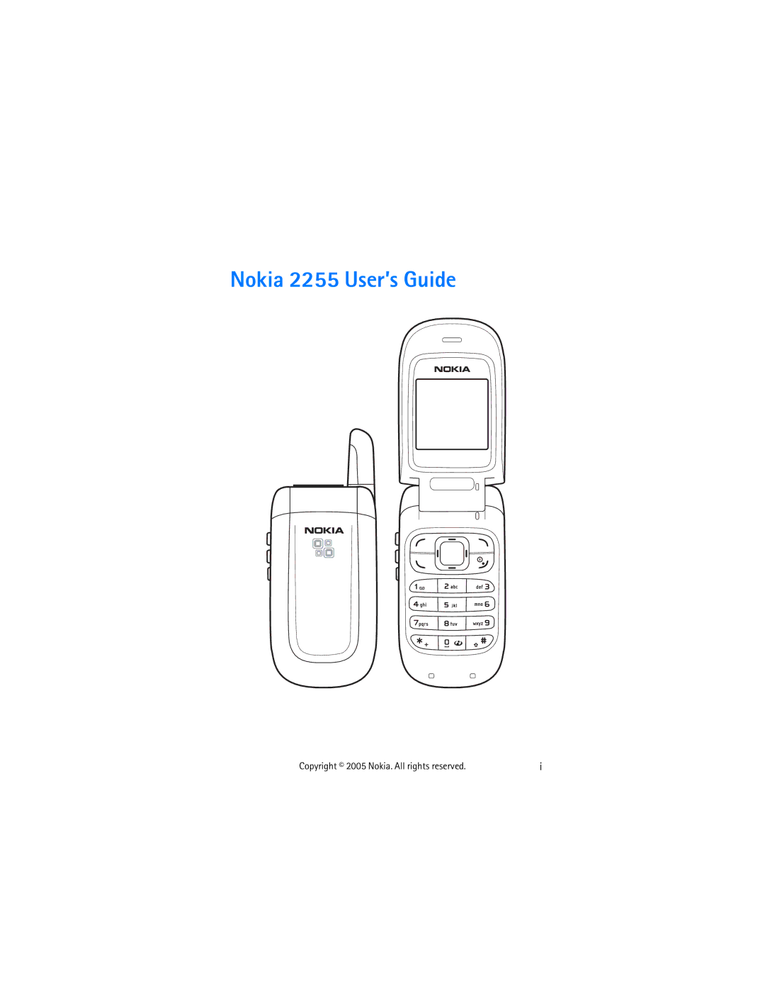 Nokia manual Nokia 2255 User’s Guide 