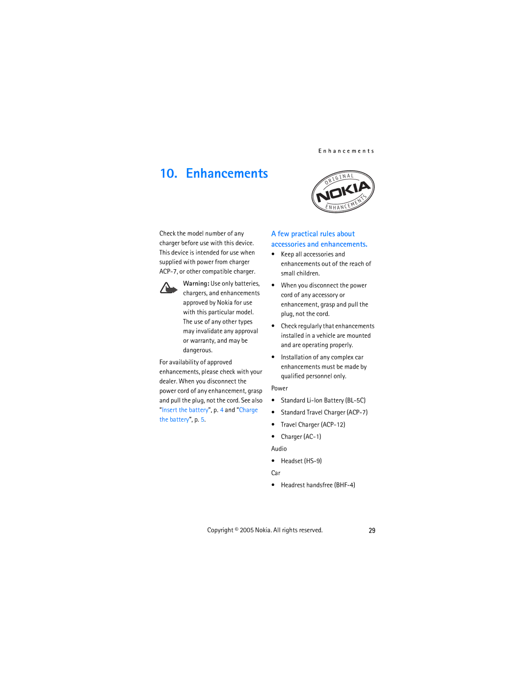 Nokia 2255 manual Enhancements 