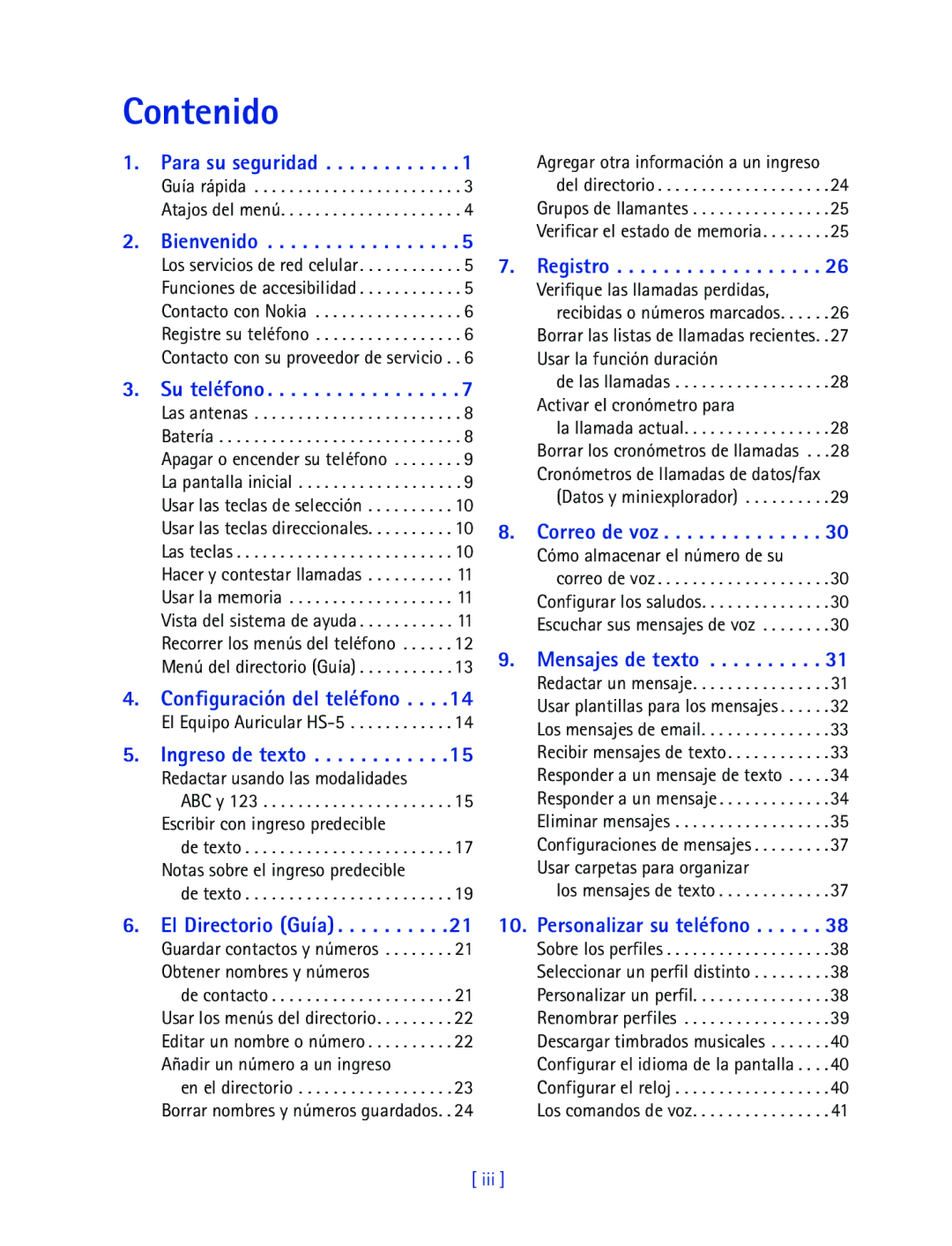 Nokia 2270 manual Contenido, Redactar usando las modalidades, Datos y miniexplorador, Los mensajes de texto 